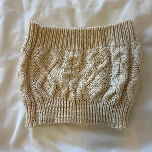 Tan knit sweater tube top